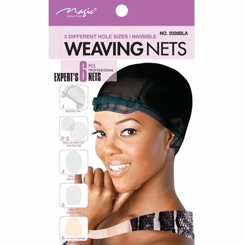 Weaving Nets 6 Pcs -Adjustable weaving cap & 3 different hole sizes2028BLA - Image 1 of 1