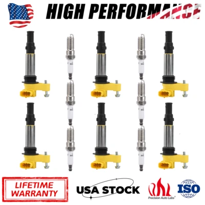 Pacote com 6 bobinas de ignição e vela de ignição de irídio para Buick Cadillac GMC Saturn - Imagem 1 de 4