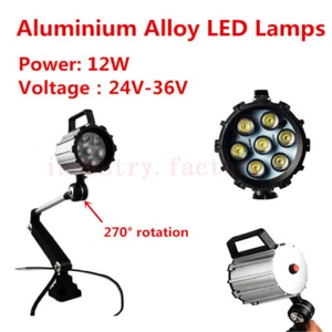 12W CNC Work Light LED Lamps Flexible Swing Lamp 24-36V Industrial Milling Lathe - Picture 1 of 8