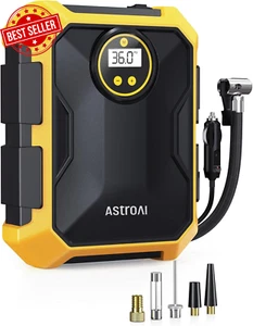 12V Tire Inflator, 100 PSI, Portable Air Compressor, LED Light for Car & Bike - Picture 1 of 10