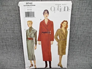 Vogue Easy 9742 Misses Dress and Jumper Lined  Sewing Pattern 6 8 10  Uncut - Picture 1 of 8