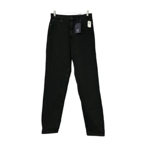 GAP Women Black Denim Tapered Leg Washwell High Rise Mom Jeans Sz 6/28 Tall New - Picture 1 of 11
