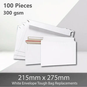 100x 300gsm #02 215 x 275mm Semi Rigid Business Envelope Hard Tough Mailer Bag - Picture 1 of 10