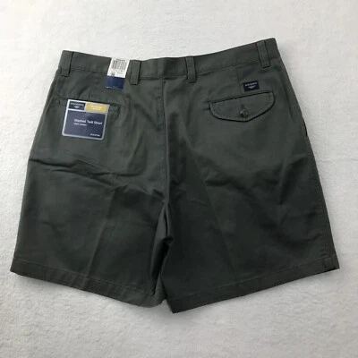 Pantalones Cortos Dockers De Colección Para Hombres 38 Gris Plisado Sarga Lavada Algodón Preppy NUEVO Foto 1 de 4