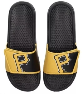 Pittsburgh Pirates Slide Sandals FOCO Colorblock Big Logo Legacy Youth Sz 11/12 - Picture 1 of 3