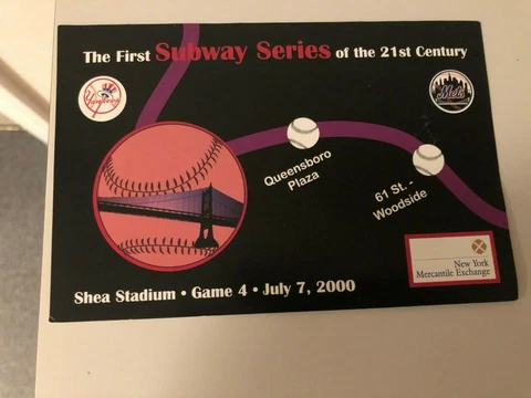 RARE NEW YORK Yankees vs. NY Mets Postcard July 7, 2000 El Duque Al Leiter Shea Cover