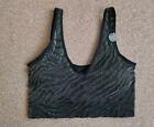Matalan size XL/12-14 black silver padded lined stretch top bra new 