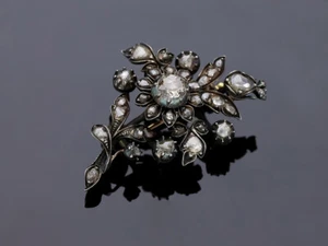 Broche 1,40 ct. Diamantes brillantes 800 plata 585 oro valor: 7.000 EUR Deta - Imagen 1 de 8