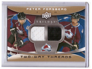 Peter Forsberg 2008-09 Upper Deck Trilogy Two-Way Threads Jersey Card #2W-PF
