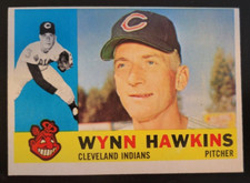 1960 TOPPS WYNN HAWKINS #536-CLEVELAND INDIANS but O/C, SCARCE HIGH # CARD-SHARP