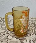 Vintage Florida Souvenir Glass Mug ~ Amber ~ 5.5" tall