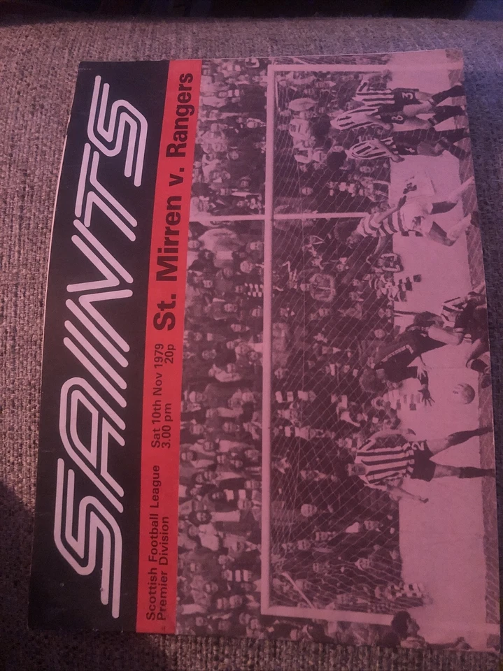 St Mirren V Rangers Match Programme 10/11/79 1979 - Image 1 of 1