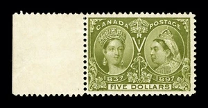 Canada #65 MNH - 1897 $5 Diamond Jubilee ($3,250) - Picture 1 of 4