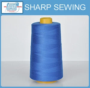 1 SPOOL MED. BLUE 100% SPUN POLYESTER SERGER QUILTING THREAD T27 6000 YARDS #675 - Picture 1 of 1