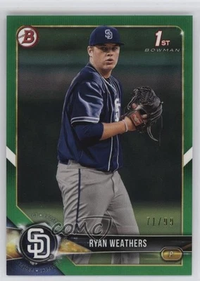 2018 Bowman Draft Green /99 Ryan Weathers #BD-182 - Image 1 of 2