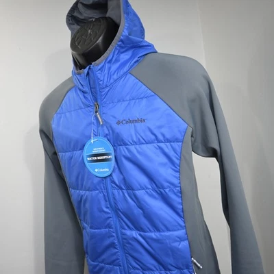 Columbia Key Seeker Hooded Jacket Blue/Gray Full Zip Long Sleeve Boys Sz XL NEW - Image 1 of 4