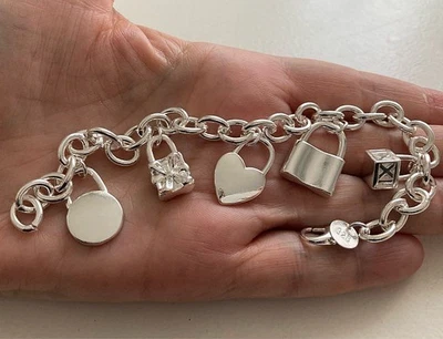 Edles BETTEL ARMBAND 925 Silber Charm Zirkonia Bead ARMKETTE Armreif Anhänger - Bild 1 von 4