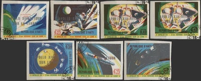 Haiti 1970 #656Cx~656Mx 20c-1g, Space Exploration, Apollo XIII ovpt, imperf,used - Image 1 of 4