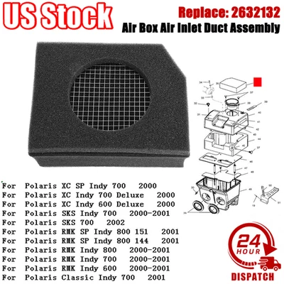 For Polaris 2632132  Air Inlet Duct Assembly SKS XC RMK Indy 600 700 800 00-2002 - Image 1 of 4