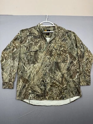 Browning Long Sleeve Mossy Duck Blind Camo Shirt Mens 2XL Hunting Shooting Fowl - Image 1 of 4