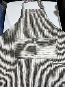 LCalphalon Canvas Apron Stripes Black And Cream Pockets Adjustable Strap - Picture 1 of 8