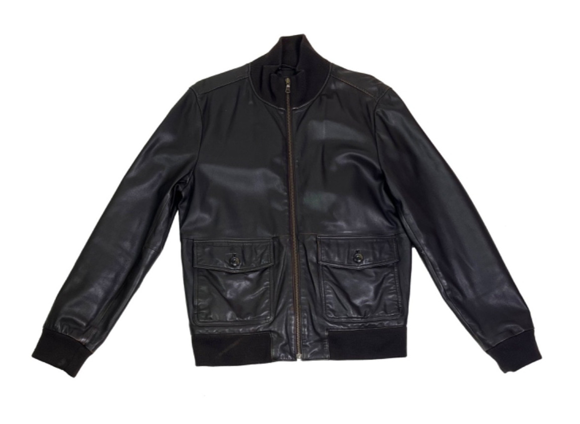 BANANA REPUBLIC　M-65 ジャケット レザー　ブラック　無地 BANANA REPUBLIC M-65 ジャケット レザー ブラック 無地