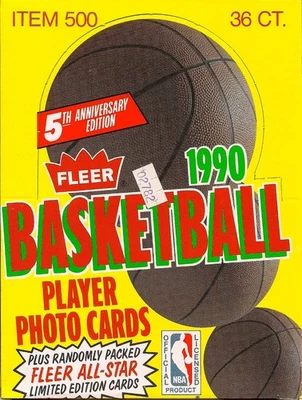 1990 FLEER BASKETBALL WAX BOX FROM SEALED CASE 36 Pks GOAT "MICHAEL JORDAN #26" - Image 1 of 4