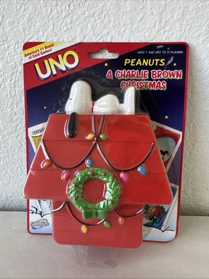 2008 PEANUTS CHARLIE BROWN CHRISTMAS UNO • NEW! SEALED • Snoopy's Doghouse Box - Image 1 of 4
