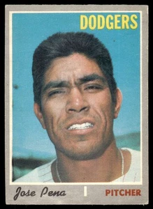 1970 O-Pee-Chee OPC Jose Pena Vintage Baseball Los Angeles Dodgers #523 - Picture 1 of 2