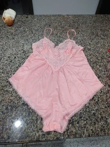 VINTAGE FIVE AVENUE ROSA SPITZE TEDDY DRUCKKNOPF SCHRITT GRÖSSE S - Bild 1 von 5