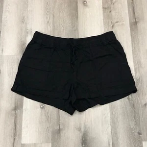 Gap Mujer Negro Bolsa de Papel Pantalones Cortos Pull On LXL 55% Lino Preppy Comodidad - Imagen 1 de 7