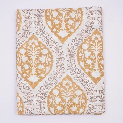 5 Yard Indian Handmade Natural Cotton Sanganeri Hand Block Print Floral Fabric - Image 1 of 4