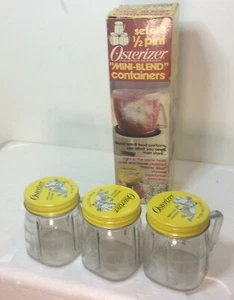 Set Of 3 Half Pint Osterizer Mini Blend Containers - Picture 1 of 10