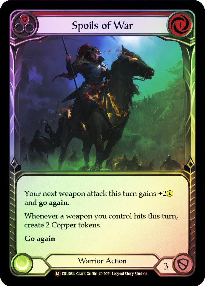 FAB  RAINBOW FOIL Spoils of War  - Crucible of War (Unlimited) Card # 084 - Image 1 of 1
