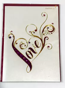 Papyrus Valentines Day Greeting Card Embellished Rhinestone Love Sweetheart - Picture 1 of 4