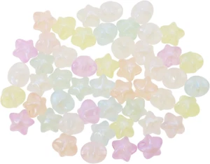 50Pcs Star Shape Acrylic Beads Resin Spacer Charm Bead Glitter Sparkle Trendy Fl - Picture 1 of 6