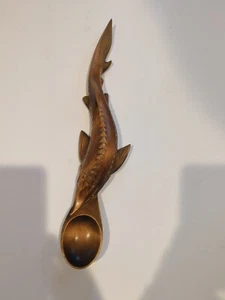 Beautiful Wooden Spoon Ukrainian Hand Carved Sturgeon - Picture 1 of 4