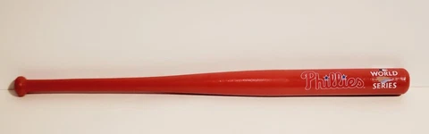 PHILADELPHIA PHILLIES BASEBALL WORLD SERIES 2022 LOGO MINI WOODEN RED WOOD BAT Cover