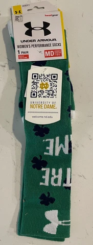 Notre Dame Under Armour Women's Performance Socks Size M Cover