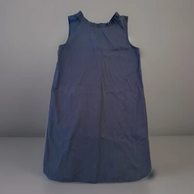 Lafayette 148 Dress M Yvette Shift Reversible Ink Dark Navy Sleeveless Ruffle - Image 1 of 4