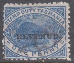 TASMANIA: 1900 1d Platypus Postal Fiscal optd 'REVENUE' mint, SG #F36 - Picture 1 of 3