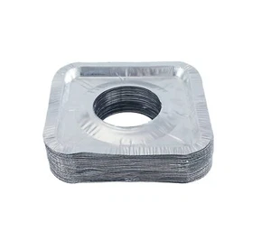 100 PCS Aluminum Foil Stove Burner Covers 8.5" Square Disposable Gas Liner - Picture 1 of 8