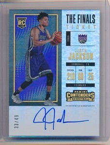 Justin Jackson Kings 2018-19 Panini Contenders RC The Finals Ticket Auto 33/49