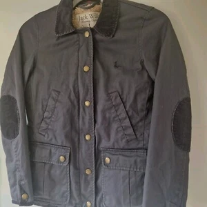 Jack Wills Wachsjacke Damen abnehmbares Lammfell gefüttert blau Country UK 10 - Bild 1 von 16