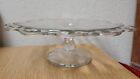 Vintage EAPG Glass Cake Stand Plate Pedestal Open Lace Edge Rim Imperial