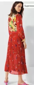 Vestido Caroline Issa Label Mix Precioso Rojo Floral Con Trasero en Contraste Reino Unido 14 - Imagen 1 de 14