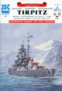German WWII Battleship TIRPITZ # Card Model # Scale 1/400 # JSC15 - Picture 1 of 6