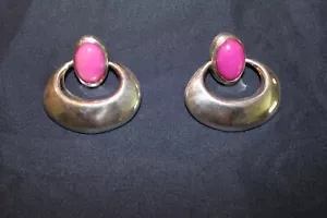 Pendientes Sugilite Navajo Nativo Americano Grandes De Colección Plata Esterlina 2"L x2"W - Imagen 1 de 10