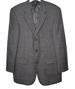 Hardy Amies Savile Row Mens 42L Suit Jacket Blazer Wool Gray 3-Button Classic - Picture 1 of 17