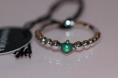 正品潘多拉 2020 年雨林绿色 TOPAZ 串珠戒指 5 月 198867C05 选择尺寸  — 第 1/4 张图片